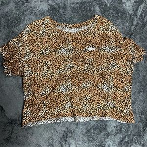 NWOT VS Pink Leopard Crop Top
